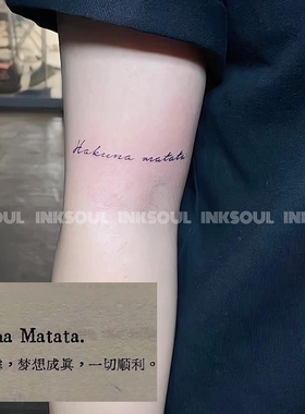 草本无忧宣言 | 无忧无虑Hakunamatata简约小众高级草本持久纹身