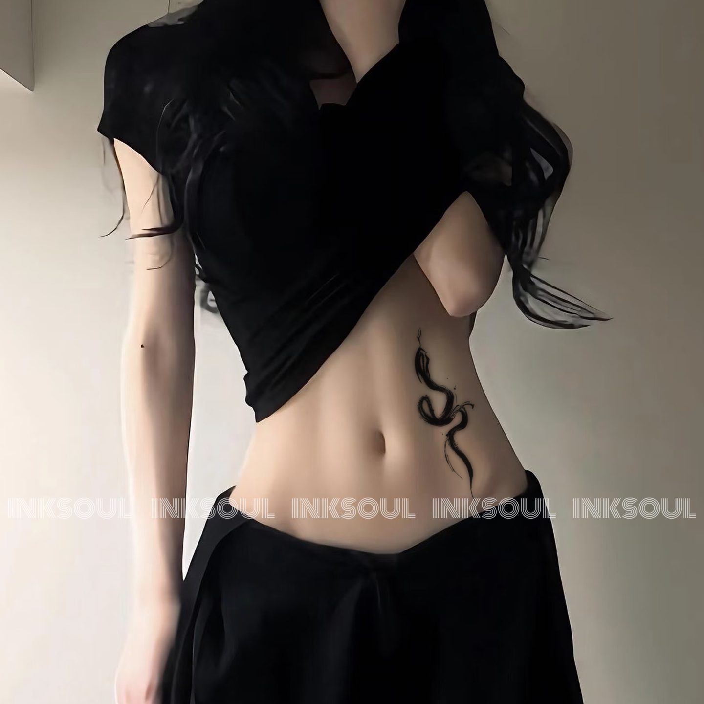 INKSOUL玄鳞潜影草本墨蛇纹身贴