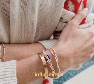 annilu法国天然石色米珠手链