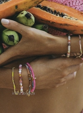 手工定制极细进口米珠彩色ANNI LU同款 手链弹力绳手作