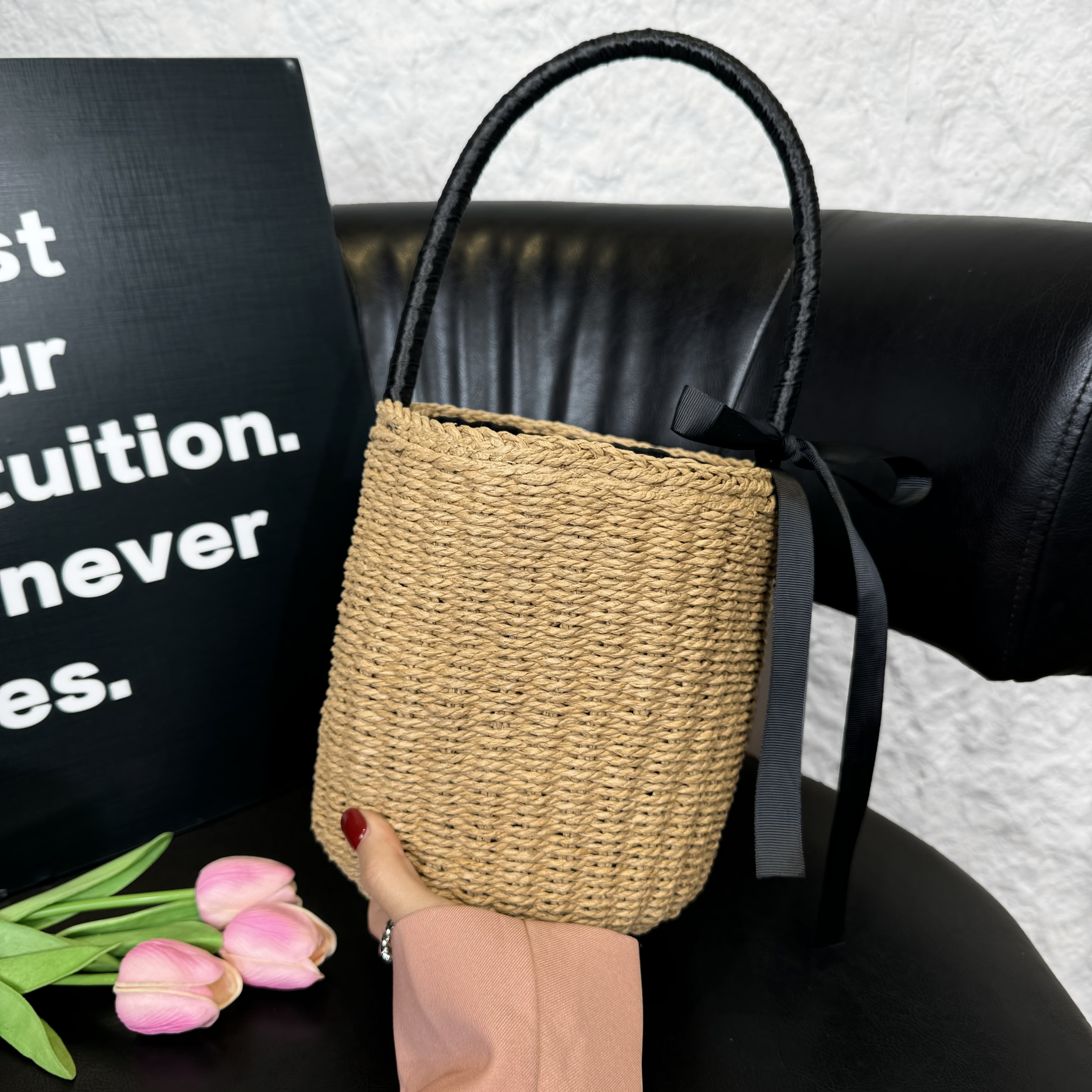 店长推荐新款圆筒手拎草编包夏日度假手工编织包手提水桶休闲包,箱包皮具/热销女包/男包,水桶包,淘宝优惠券,粉丝福利购,淘宝优惠卷