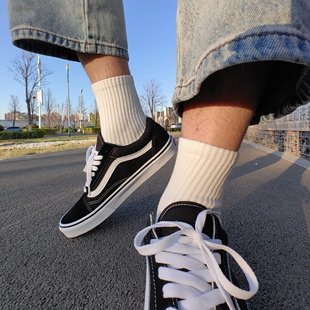 耐磨 黑色556436 Old 0001 男女同款 Skool 板鞋 Vans 低帮