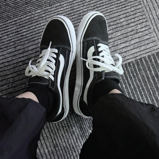 耐磨 黑色日版 Old 男女同款 Skool 板鞋 Vans 低帮
