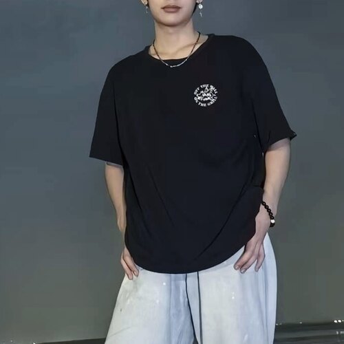 Vans 飞天小猪字母印花圆领短袖T恤 男女同款 黑色VN000939BLK