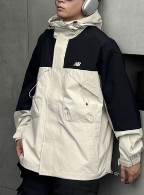 New Balance轻量化防风防水连帽运动休闲夹克外套AMJ43302-TWF