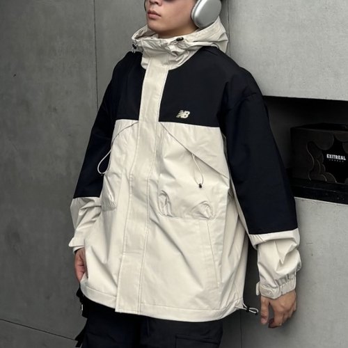 New Balance轻量化防风防水连帽运动休闲夹克外套AMJ43302-TWF