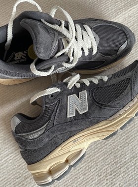 New Balance 2002R织物皮革耐磨 低帮 休闲跑步鞋灰碳色M2002RHO