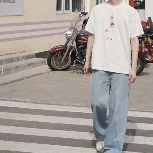 New Balance 向心生活印花套头短袖T恤男女同款象牙白NEE28083-IV