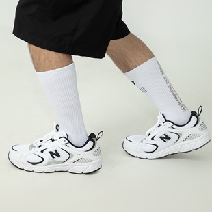 New Balance 408 透气轻便 低帮 跑步鞋 男女同款 白黑ML408I