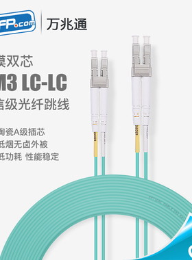 万兆多模OM3光纤跳线双纤10G光纤线双芯尾纤LC转SC-FC-ST 电信级1/3/5/10米 可定制铠装光纤跳线LC-LC