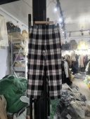 裤 显瘦百搭格子西装 时尚 女中高腰九分长裤 品牌撤柜秋冬新款 子 韩版