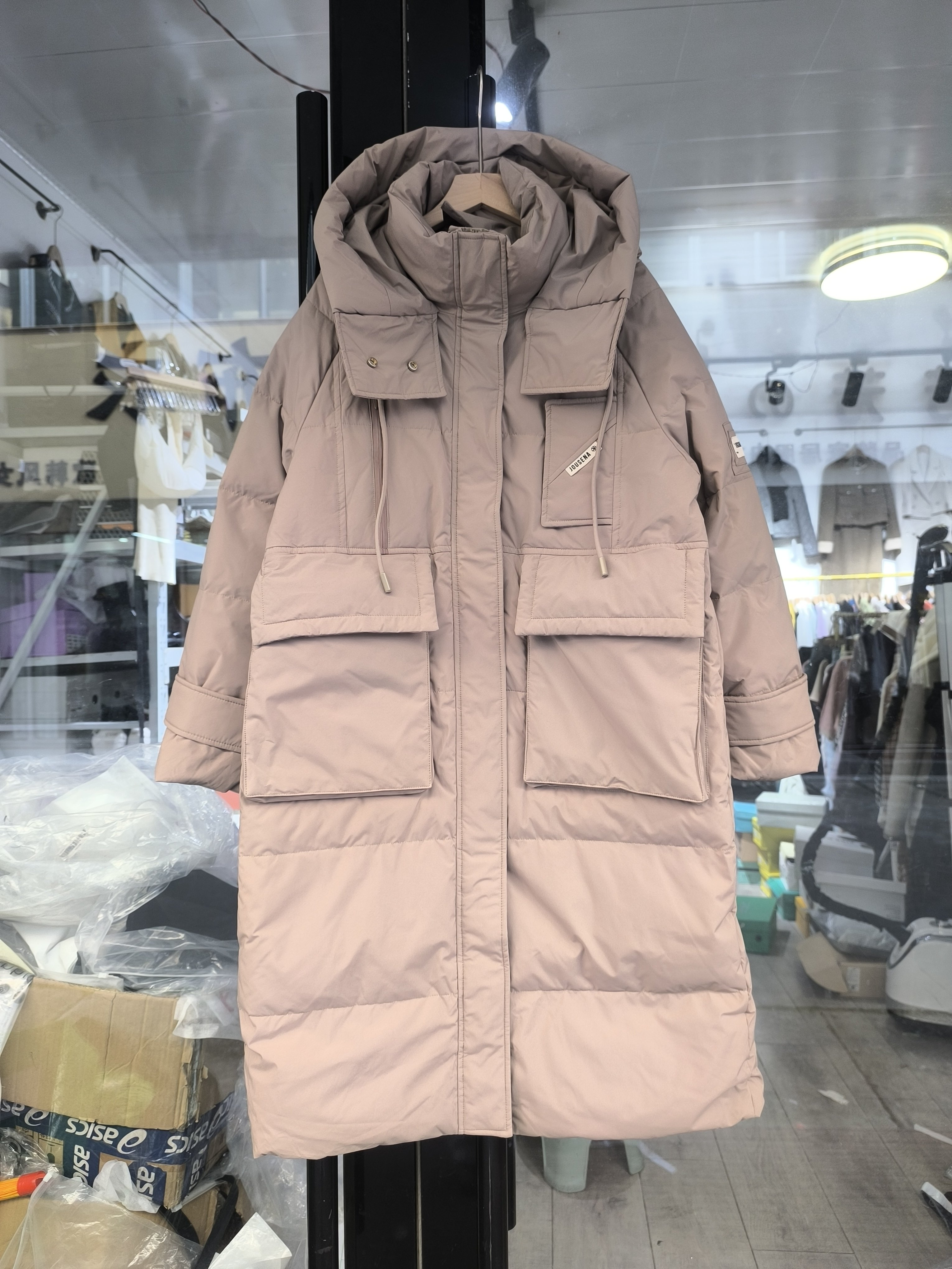 清仓韩版冬宽松大码中长款连帽被子羽绒服女休闲时尚加厚羽绒外套