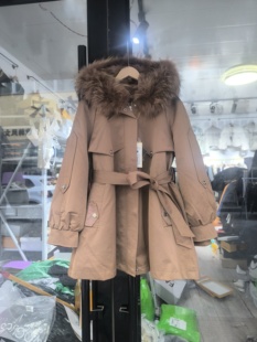 2025冬装新款韩版可拆卸兔毛皮草派克服百搭收腰显瘦中长款外套女