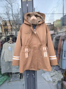 收腰显瘦可拆卸皮草派克服女装 中长款 獭兔毛外套尾货 新款 2024冬装