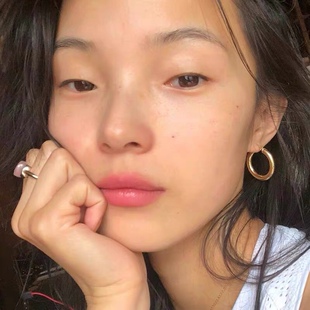 肯豆同款法式素圈不褪色简约hoop耳圈金属感耳环