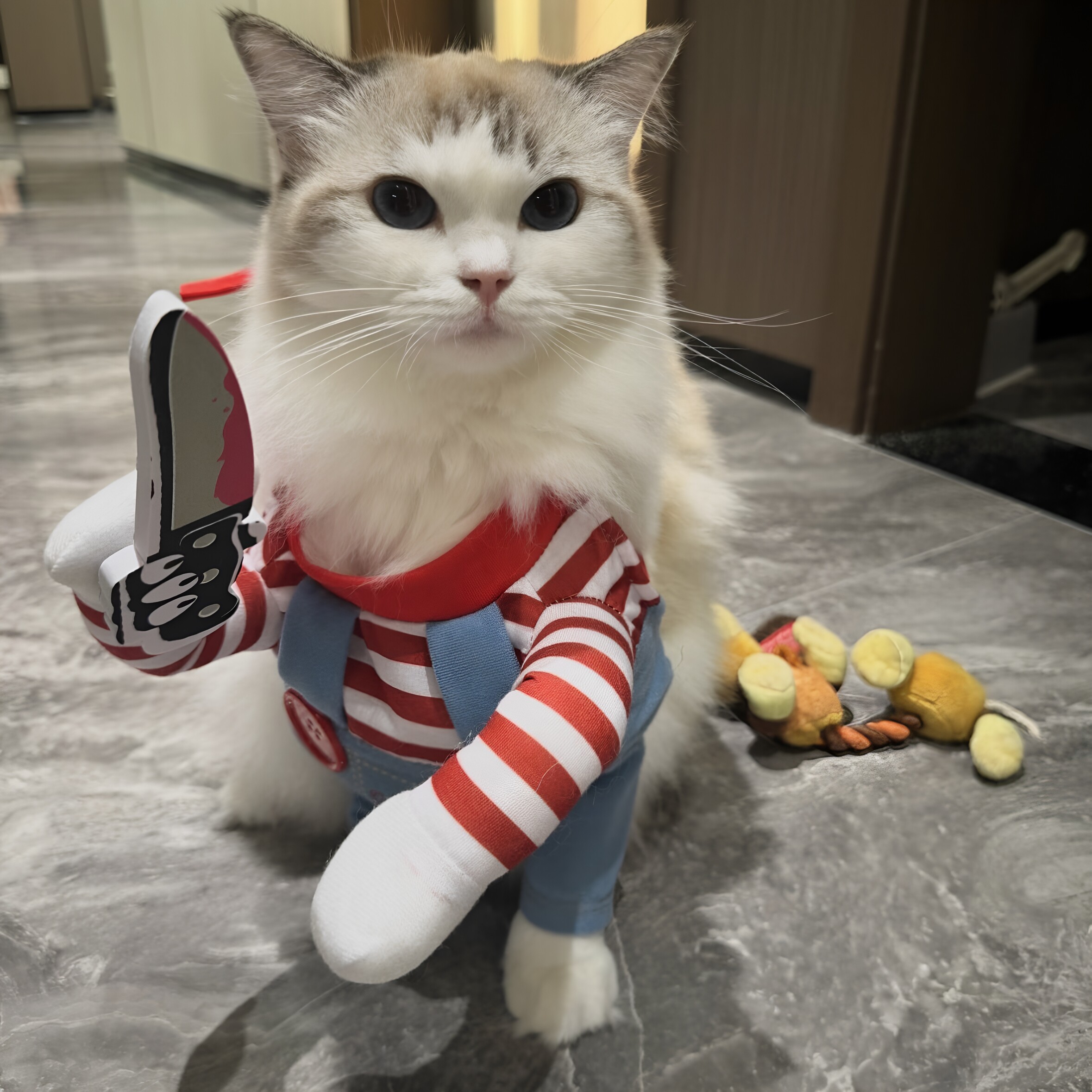宠物狗猫万圣节cos搞怪刀具