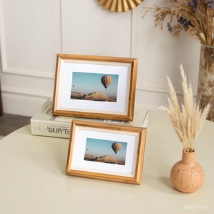 相框横竖摆台定制5五6六7七8八10寸A4挂墙创意装饰摆件框实木质感
