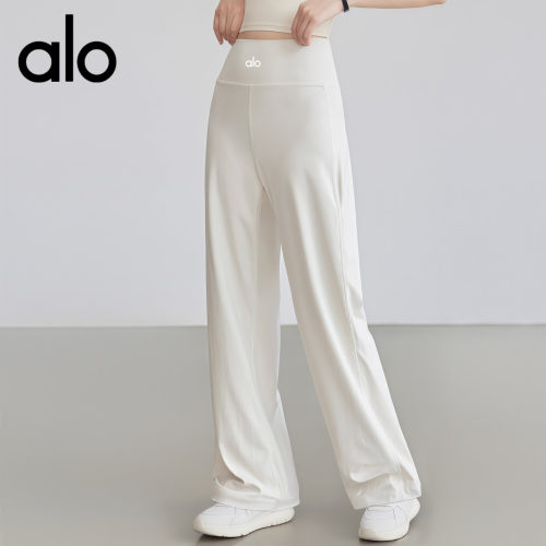 AIo宽松运动长裤直筒垂感显瘦高腰瑜伽裤透气速干跑步训练健身裤