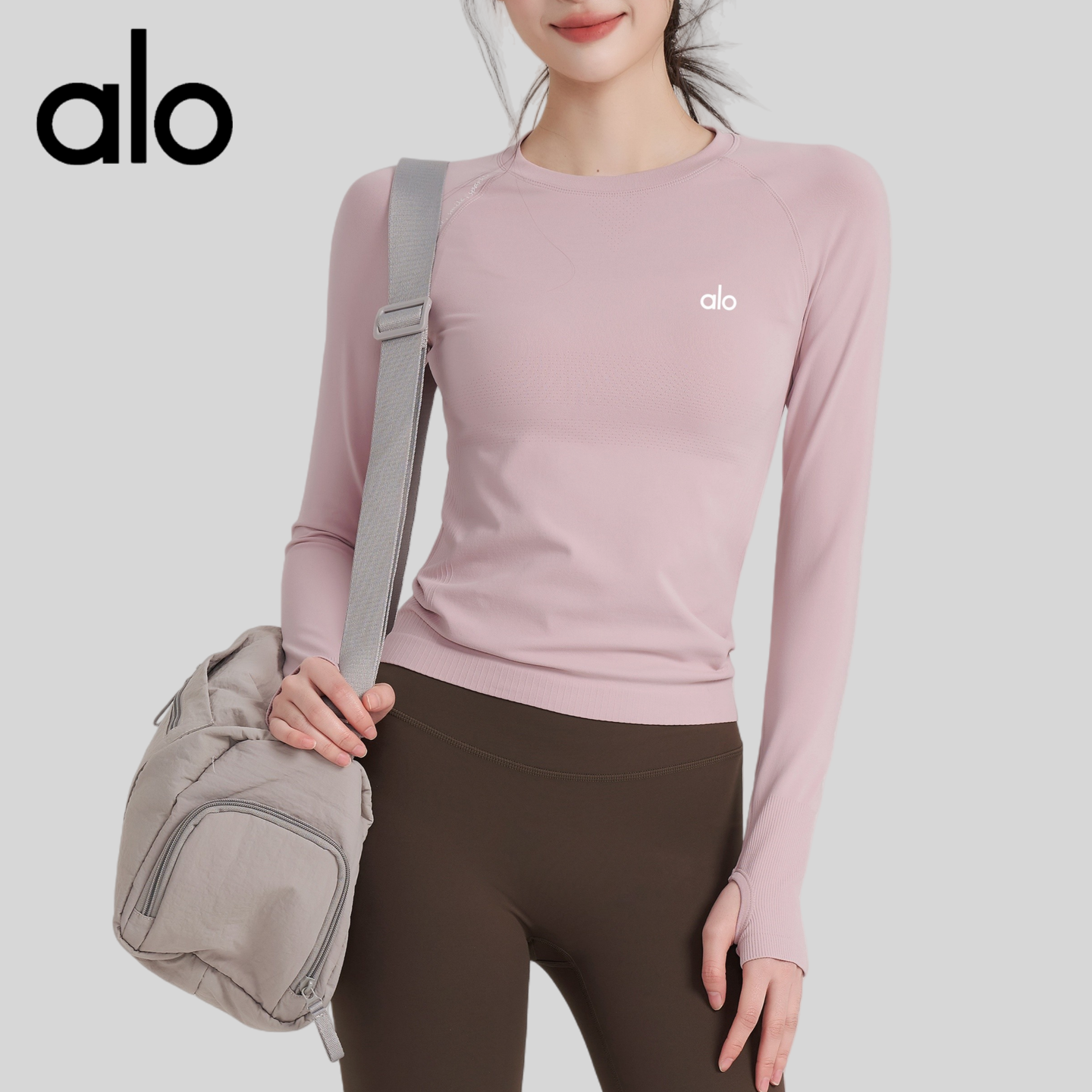 AIo秋冬款普拉提瑜伽服套装女圆领运动上衣跑步训练健身长袖t恤,运动服/休闲服装,健身衣,淘宝优惠券,粉丝福利购,淘宝优惠卷