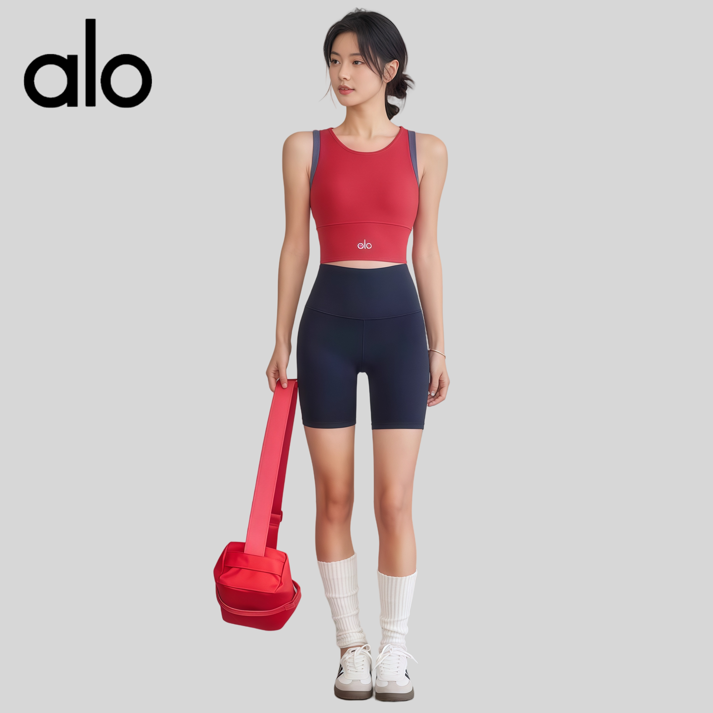 AIo防震工字一体式背心夏季新款运动撞色健身跑步女子瑜伽服套装