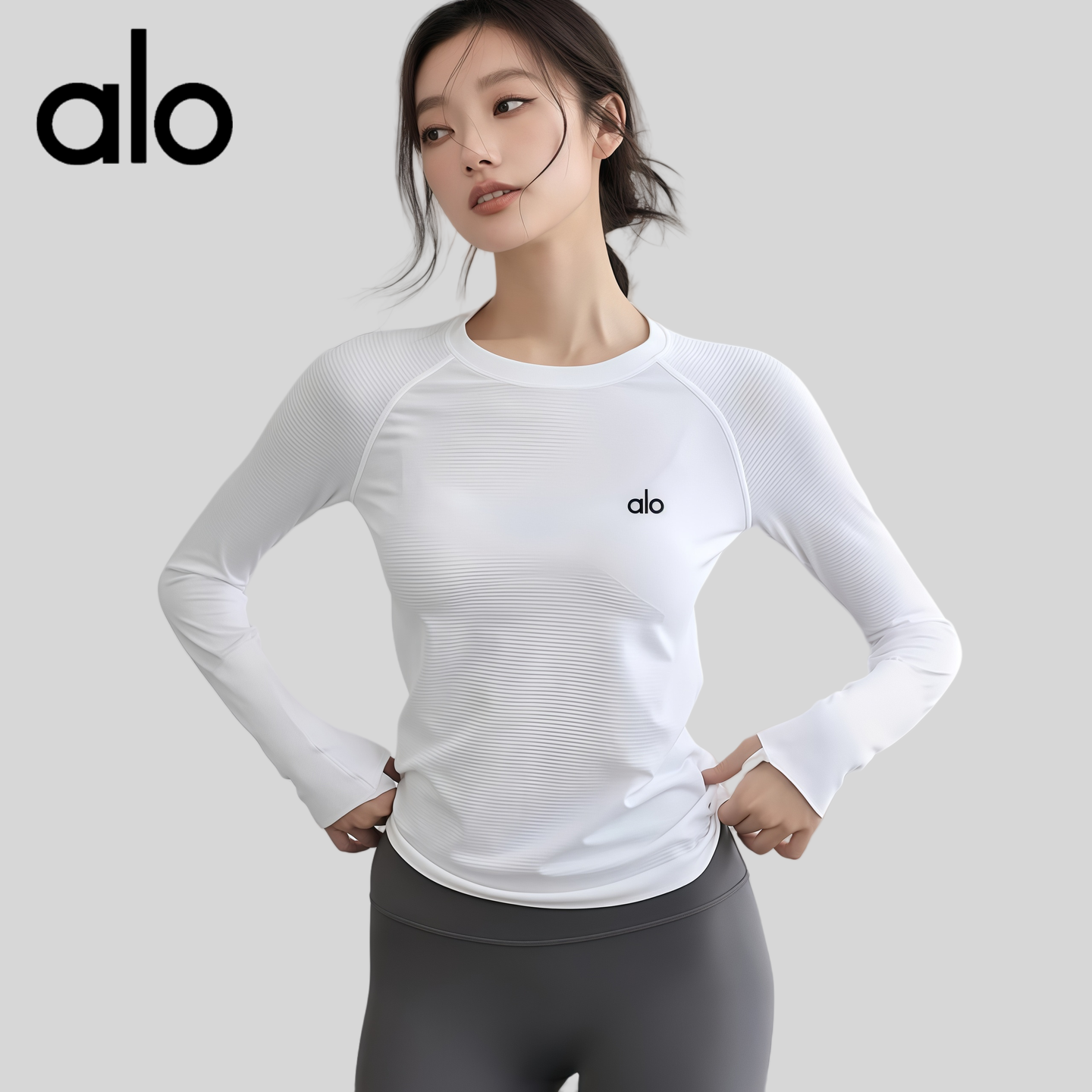 AIo新款瑜伽服秋冬运动长袖圆领健身服女跑步普拉提训练上衣2025,运动/瑜伽/健身/球迷用品,瑜伽t恤,淘宝优惠券,粉丝福利购,淘宝优惠卷