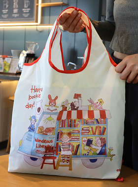 日本coco酱手提包卡通环保可折叠购物袋轻便大容量环保袋收纳袋