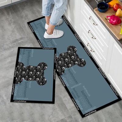 厨房地垫吸水吸油地垫防油防水脚垫门垫家用厨房进门长条耐脏地毯