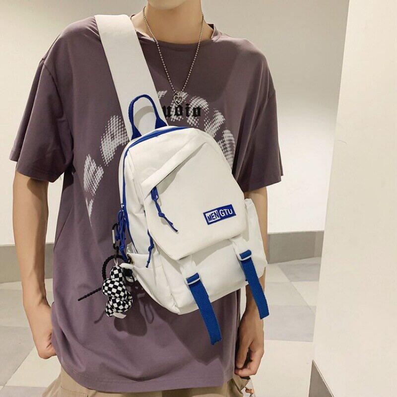 单肩包男韩版新款大容量时尚潮流休闲尼龙胸包男情侣背包