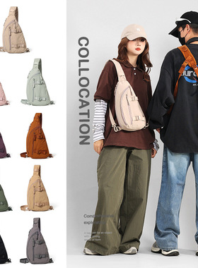 热卖橙色胸包男女同款尼龙布包时尚休闲潮流斜挎牛津布包