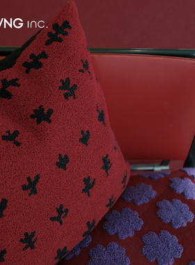 LIVING inc.礼赞新生 中古红色客厅沙发抱枕高级感设计可爱靠背垫