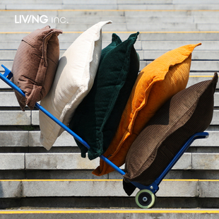 LIVING 抱枕沙发客厅条绒大靠背垫套中古纯色枕头 inc.大条灯芯绒