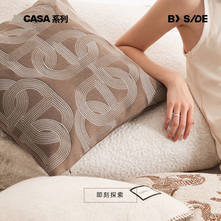 轻奢中古沙发客厅卧室靠垫枕 纹刺绣抱枕法式 LIVING inc24号赛道