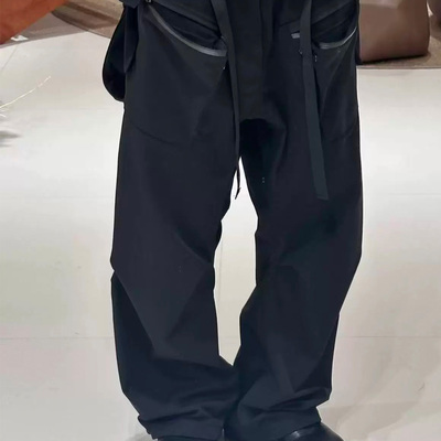 自主ACRONYM风格 P46A-DS 机能风运动多口袋拉链飘带宽松直筒长裤