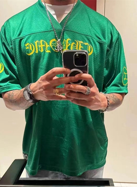 CH 发财绿色V领网眼 短袖长袖短裤长裤宽松休闲冰球服套装男女