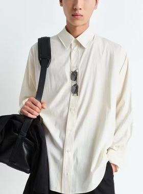 长期主义 LEM风格 2025ss塞尔天丝人丝浅黄色宽松休闲衬衫衬衣