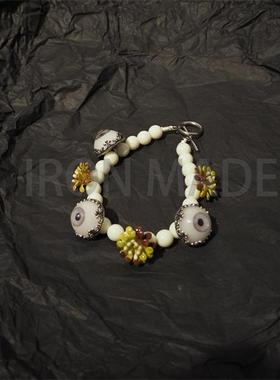 高桥盾风格眼球花朵手链INS复古风格潮流配