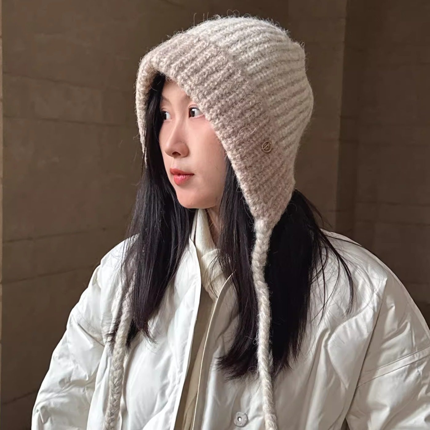 针织帽日系撞色带流苏时尚显脸小羊驼毛女士保暖秋冬护耳帽毛线帽,服饰配件/皮带/帽子/围巾,帽子,淘宝优惠券,粉丝福利购,淘宝优惠卷