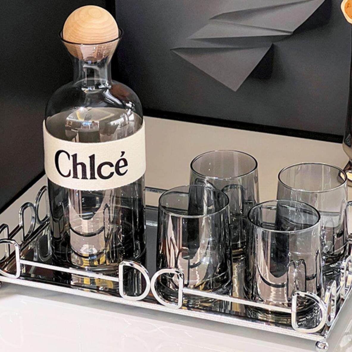 轻奢水具套装家用客厅招待客人冷水壶耐热玻璃杯喝水杯北欧凉水壶