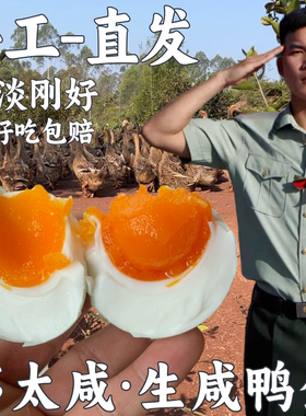 兵哥双黄生咸鸭蛋传统手工红泥腌制新鲜低盐蛋白不咸蛋黄起沙流油