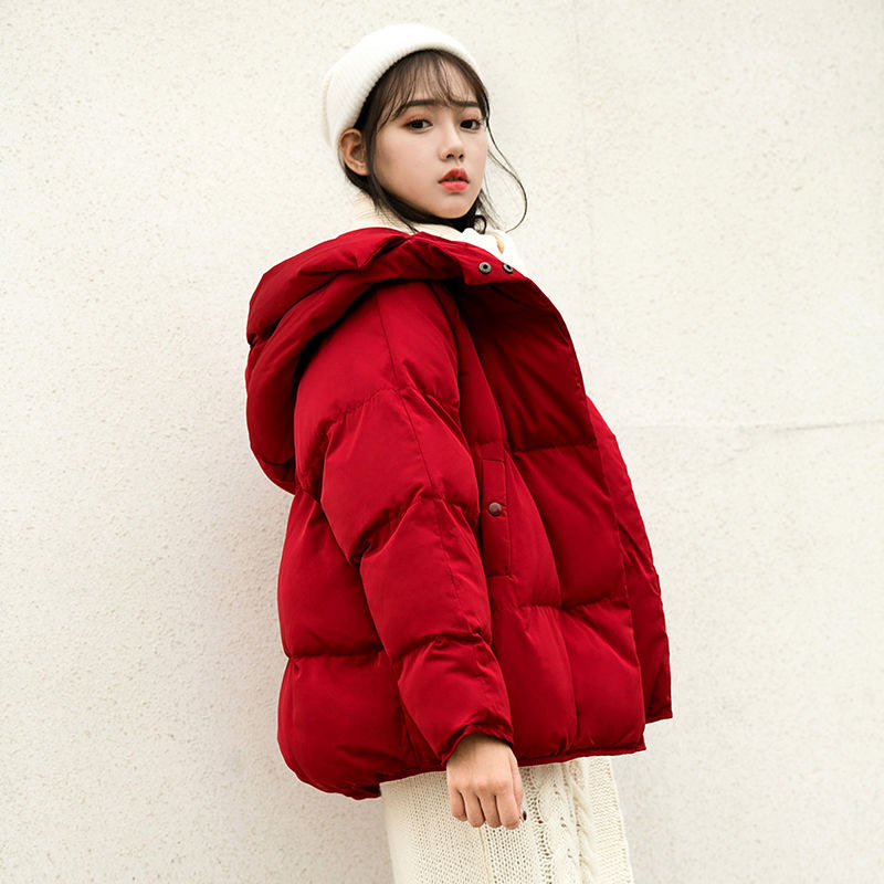 加大码红袄结婚新娘回门羽绒棉服小个子订婚时尚加厚少女过年外套