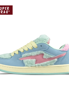 超拽SUPERDRAG 面包鞋原创毛绒低帮板鞋女日系复古百搭休闲鞋子潮