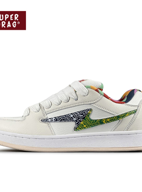 超拽SUPERDRAG 闪电鞋原创腰果花混搭板鞋男女小众复古休闲鞋子潮