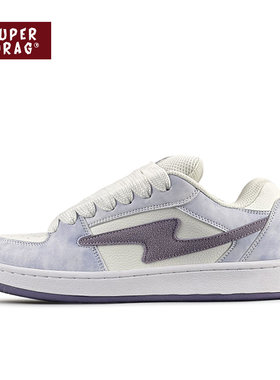 超拽SUPERDRAG 面包鞋原创复古闪电板鞋女潮小众百搭耐磨休闲鞋子