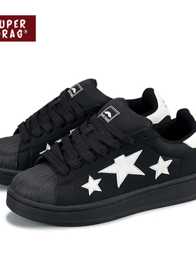 超拽SUPERDRAG 贝壳头低帮板鞋男女2024新款复古百搭学生休闲鞋子