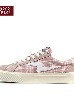 超拽SUPERDRAG 闪电鞋百搭复古帆布鞋女2024新款夏季小众低帮板鞋