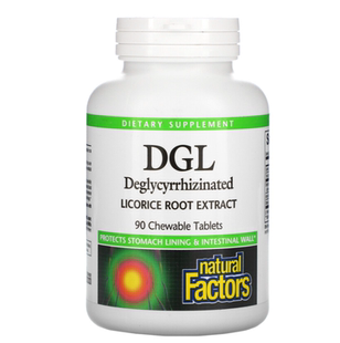现货Natural Factors 甘草精华 甘草根提取物 DGL 90粒咀嚼片
