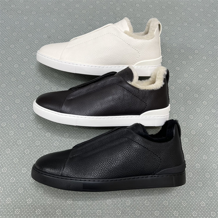 新款男鞋2024升级版男士秋冬羊毛鞋一脚蹬真皮休闲皮鞋轻量化板鞋