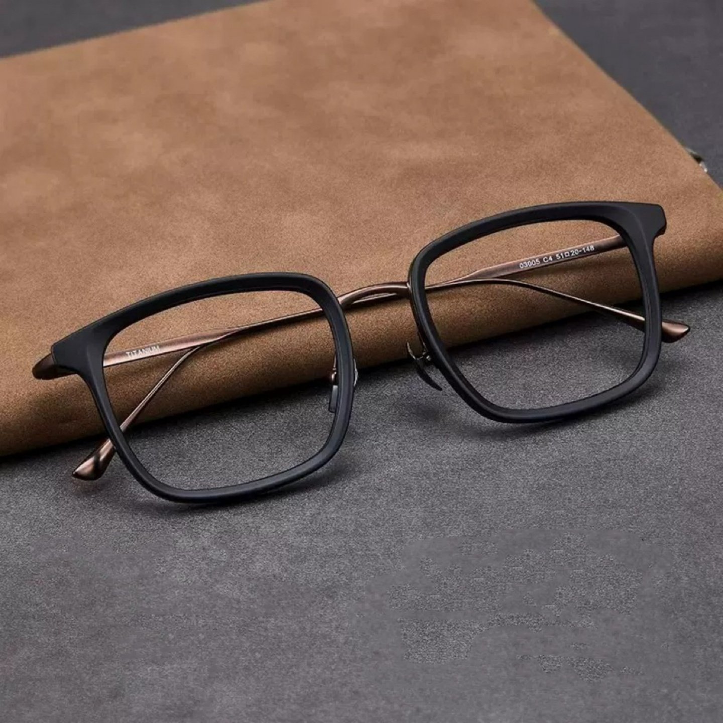纯钛方形眼镜框男商务复古文艺超轻全框防蓝光配近视度数镜架黑色