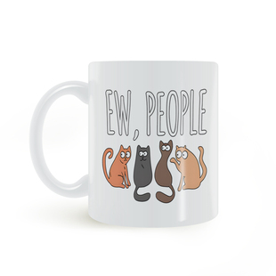 Cat Ew People 猫咪讨厌的人类 搞笑幽默美式白色陶瓷马克杯