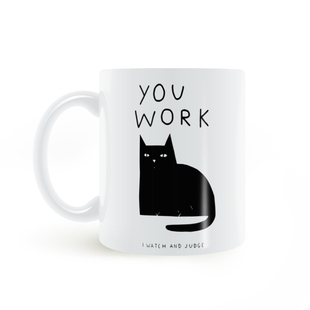 watch 猫 work 你工作我观察马克杯 mug and cat You judge
